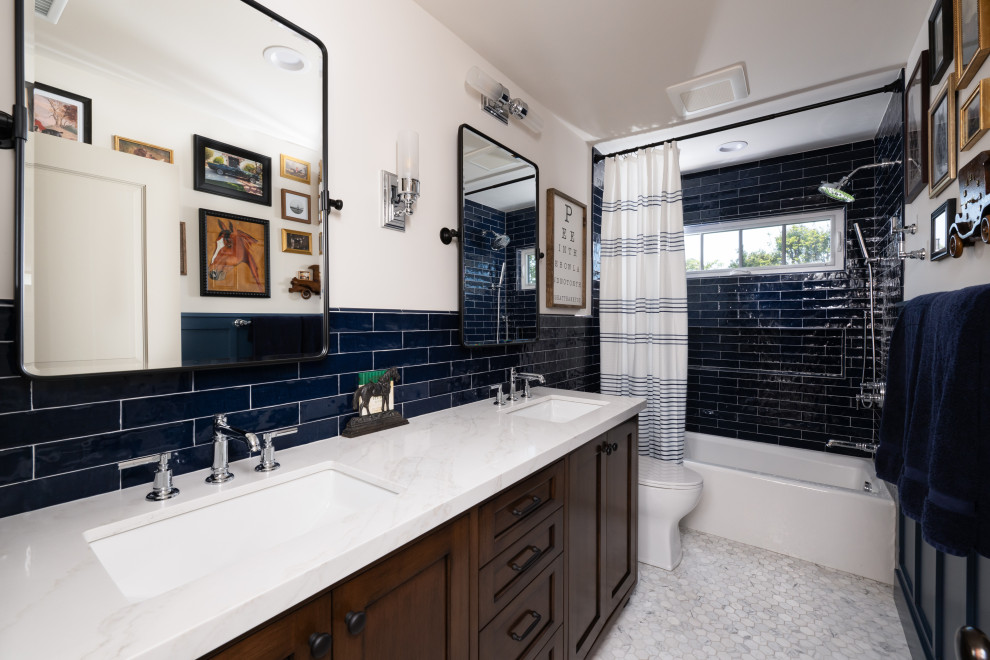 Inspiration for a transitional bathroom remodel in Orange County