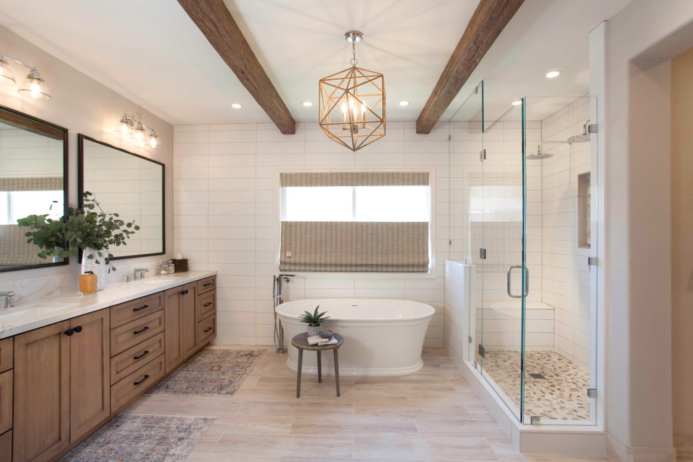 Farmhouse Master Bathroom Transitional Bathroom San Diego by