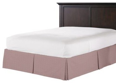 Structured Mauve Linen Bed Skirt, Pleated