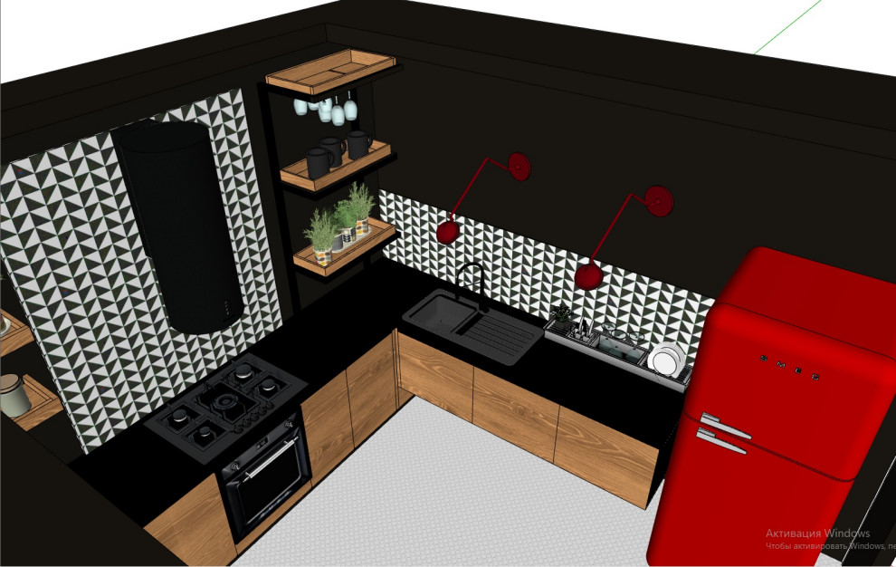 Проект: модель кухни в стиле лофт