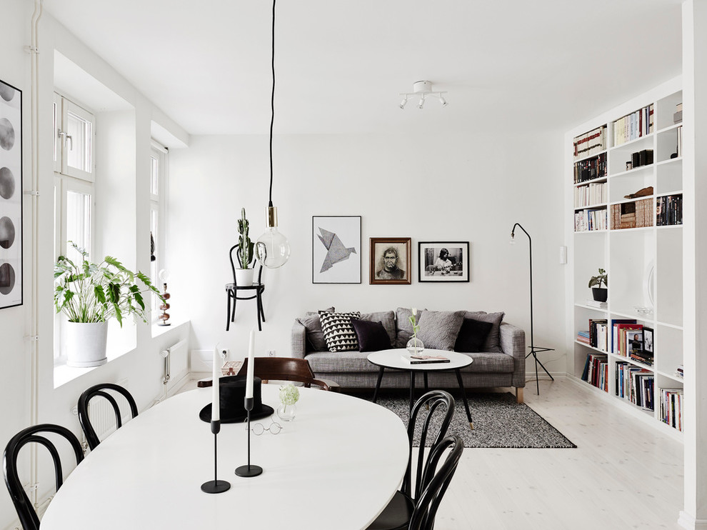 Nordisk inredning av ett vardagsrum