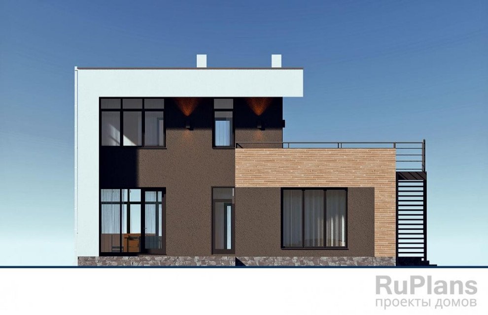 Rg6362 - Двухэтажный дом с гаражом и эксплуатируемой кровлей