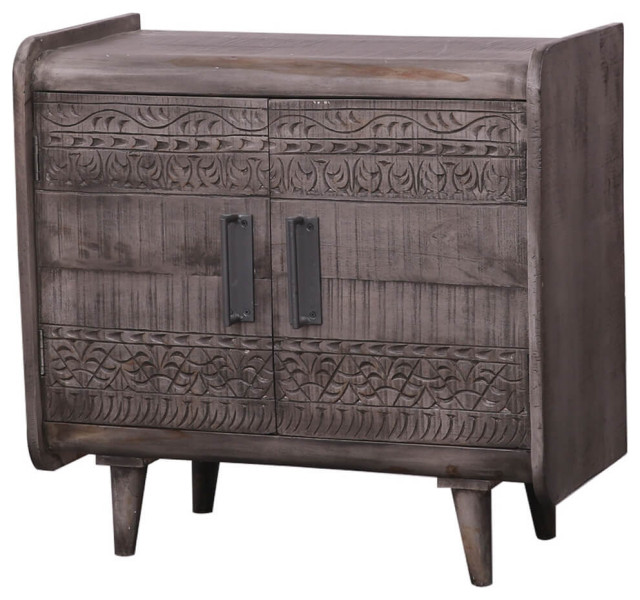 Nantwich Solid Wood Handcarved Storage with Splayed Legs