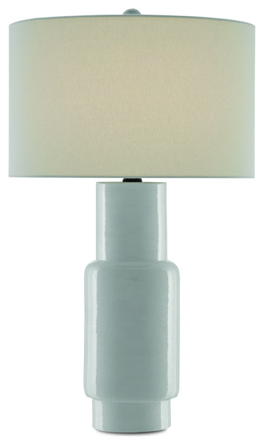 Currey and Company 6000-0300 One Light Table Lamp, White/Satin Black Finish