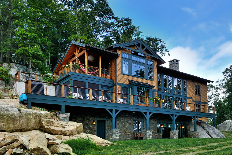 Split Rock Home - Rustic - Exterior - Burlington - by Timberpeg | Houzz AU