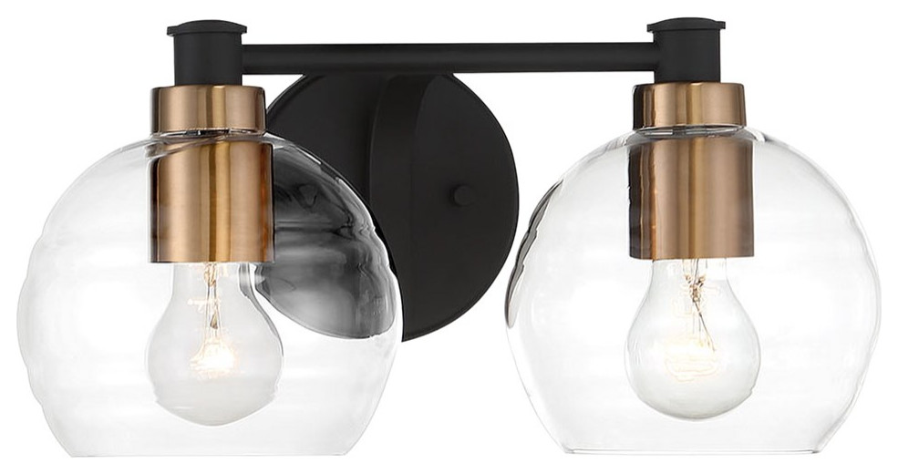 Minka Lavery Keyport 2LT Bath Vanity 4912653 Sand Coal W/ Brushed Brass Transitional