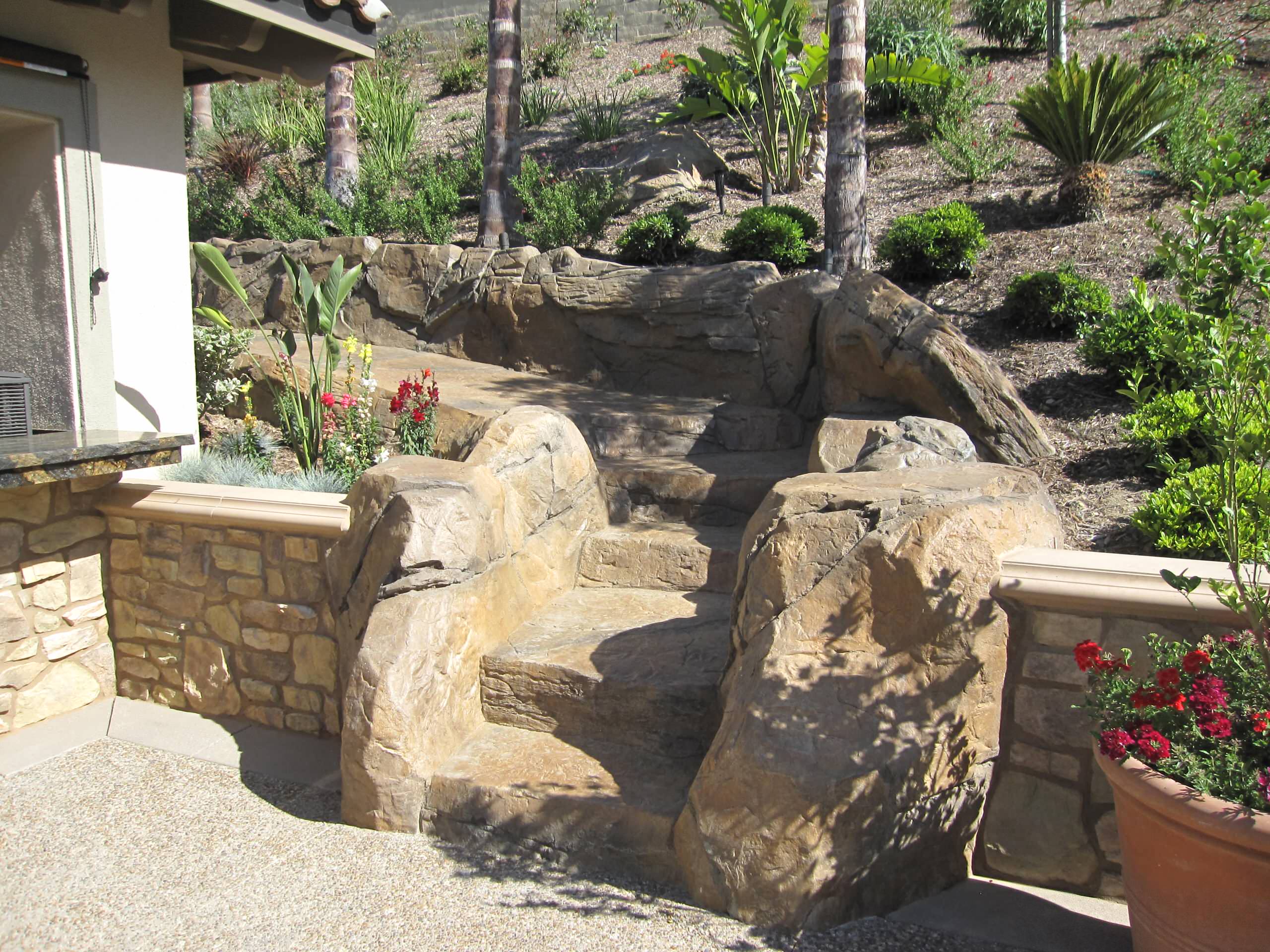 Rock steps/retaining walls