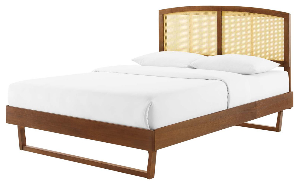 Platform Bed Frame, King Size, Wood, Black, Modern Contemporary