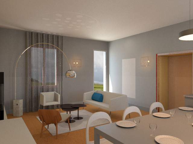 Cette image montre un salon design.