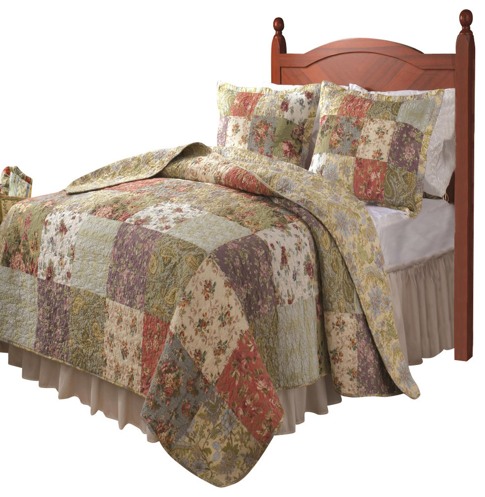 Greenland Home Blooming Prairie Quilt And Sham Set, 3-Piece  Full/Queen