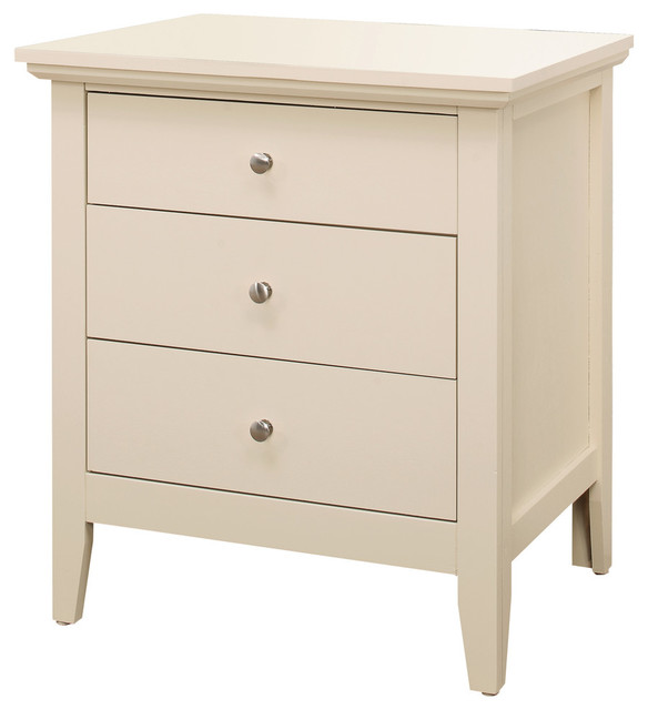 Whitley 3Drawer Nightstand Contemporary Nightstands And Bedside