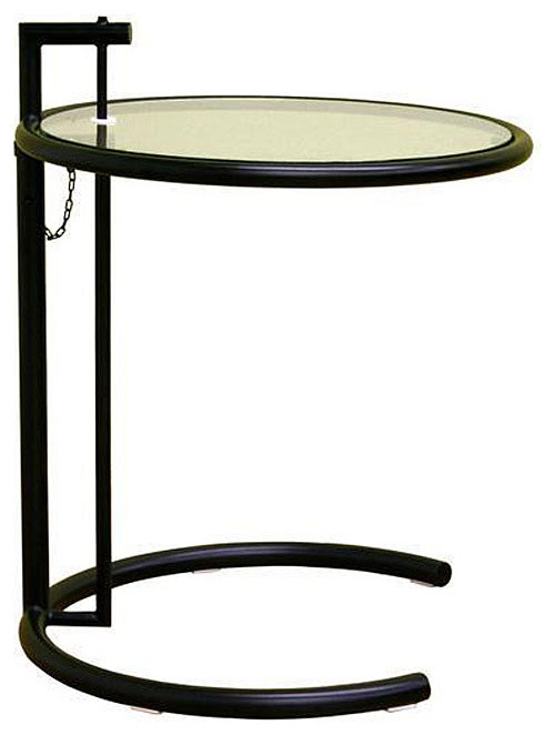 Jago Black Glass Adjustable End Table