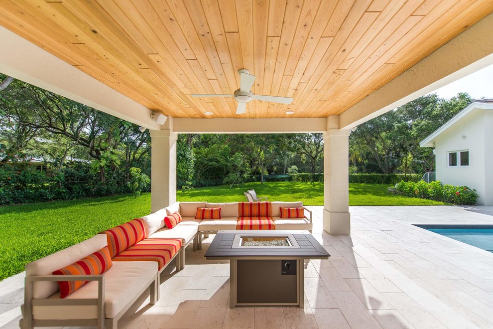 Gazebo Seating and Fire Pit Contemporary Patio Miami by