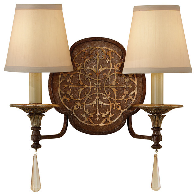 2-Light Wall Light, British Bronze-Oxidised Bronze
