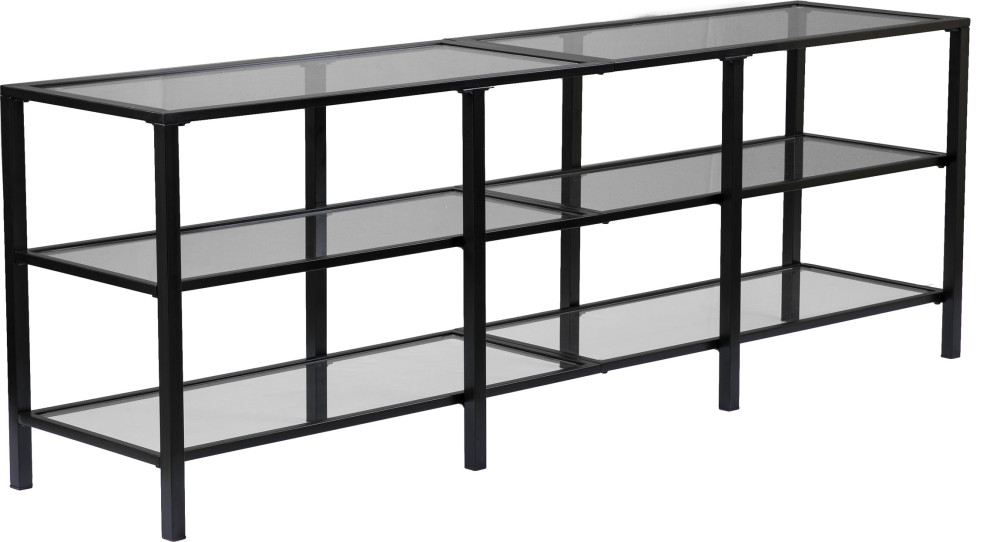 Tyler Metal/Glass Tv Stand Transitional Entertainment Centers And