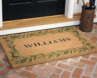 doormats traditional coir doormat leaf personalized bay