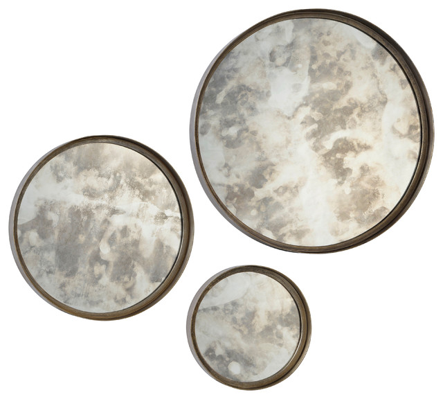 Shire 3 Piece Set Mirrors Round Transitional Wall By - Antique Wall Mirror Sets Shire 3 Piece Set Mirrors Round Transitional Wall By - Antique Wall Mirror Sets