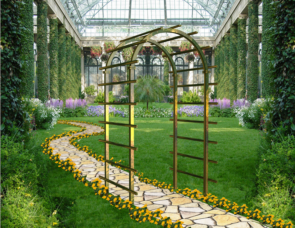This is an example of an arts and crafts garden in New York.