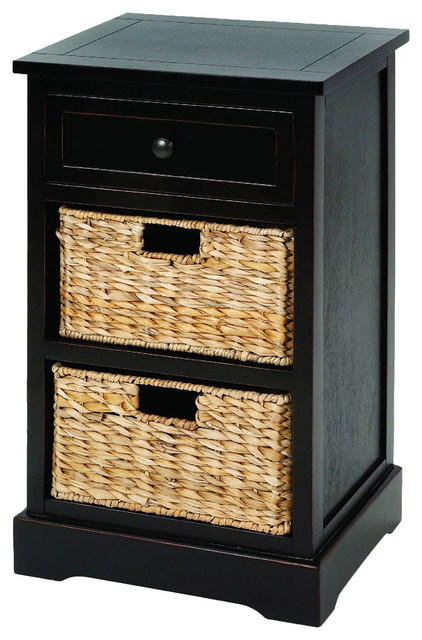 Urban Designs Malibu 3 Drawer Night Stand With Wicker Baskets Urban Designs Malibu 3 Drawer Night Stand With Wicker Baskets Espresso
