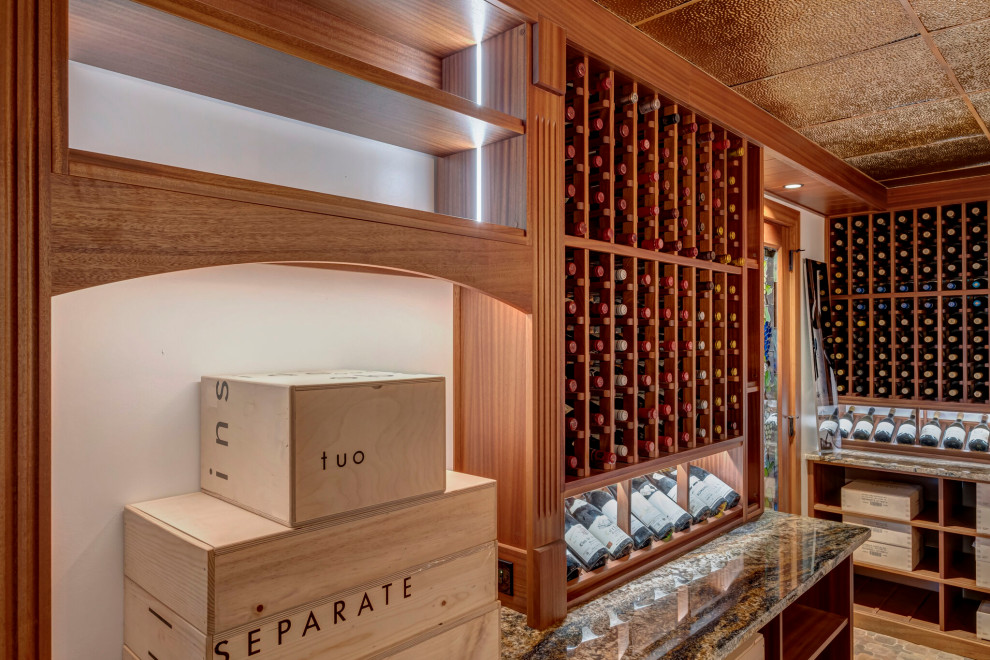 Media room converted into a unique 3,000 bottle wine cellar