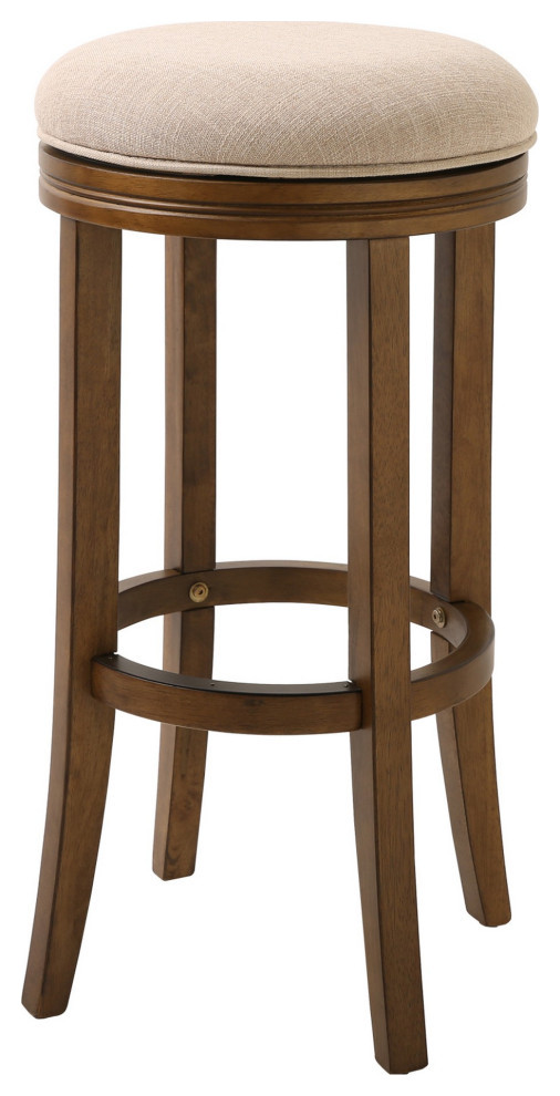 Victoria 25.8"CounterHeight Backless Wood Swivel Barstool Honeysuckle Modern Bar Stools