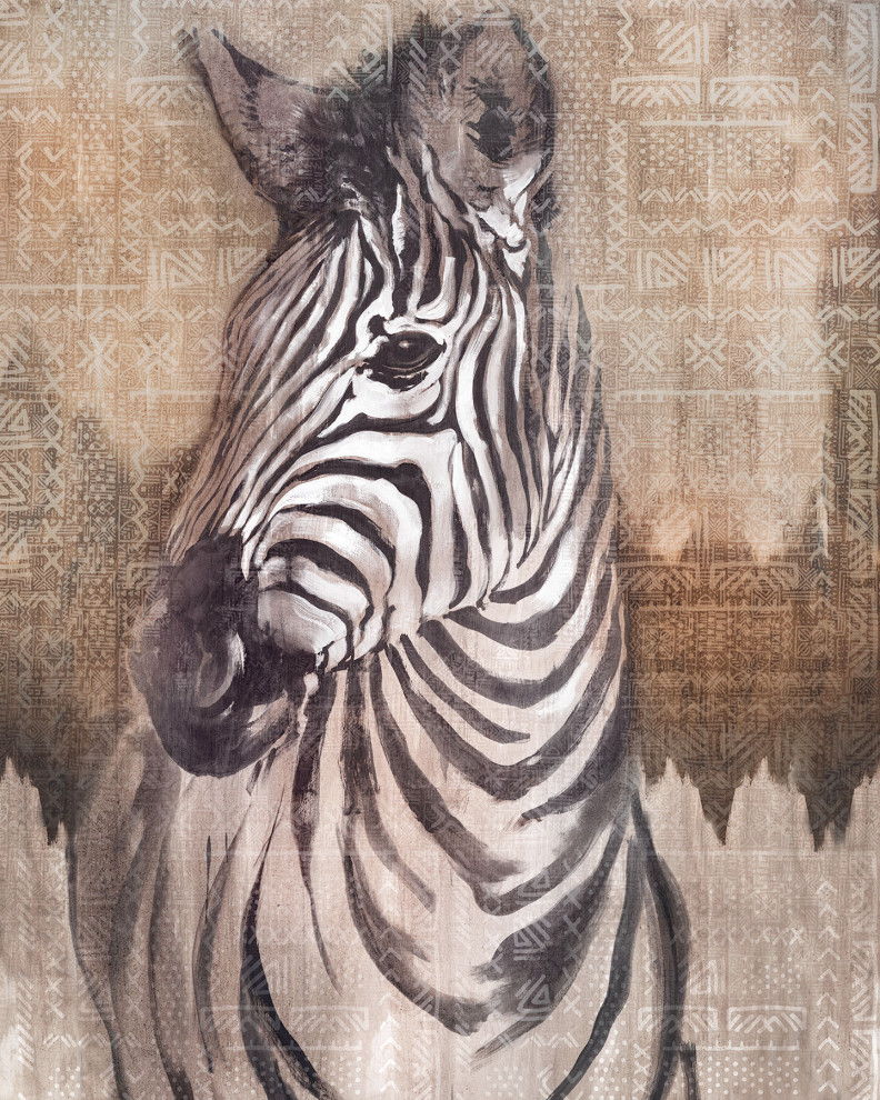 Zebra Wall Mural Contemporary Wallpaper by Brewster Home Fashions