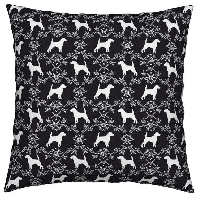 Dog Fabric Dog Breed Beagle Beagle Fabric Throw Pillow Contemporary