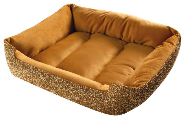Sparkles Home Rhinestone Dog Bed - Gold - Small