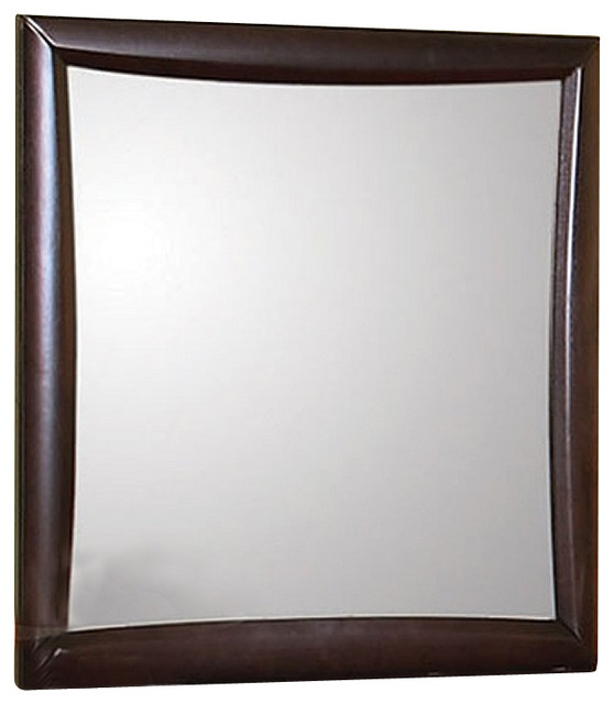 Coaster Phoenix Square Mirror In Cappuccino And Brushed Nickel Mirror In Cappuccino And Brushed Nickel