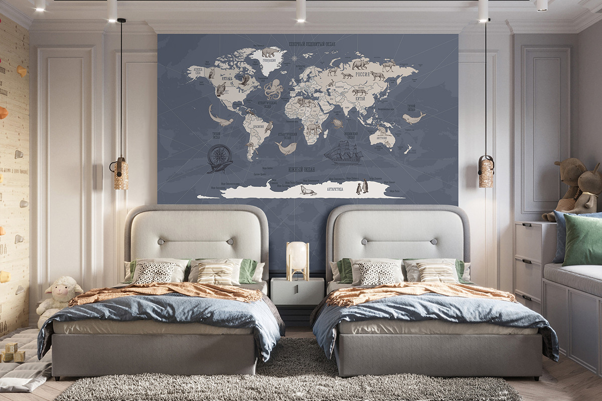Фотообои Карта мира Робинзон - маренго