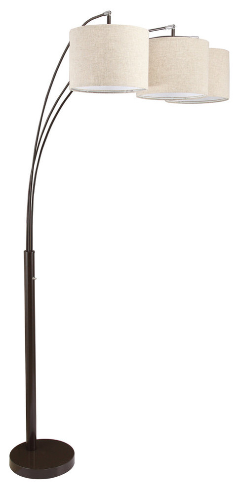 84" Novalit 3-Arc Espresso Metal Floor Lamp