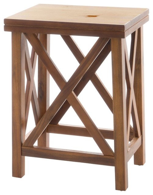 Amazon Teak Acacia Wood Accent Table Craftsman Side Tables And End