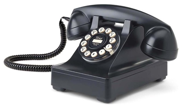 Retro Desk Phone in Black