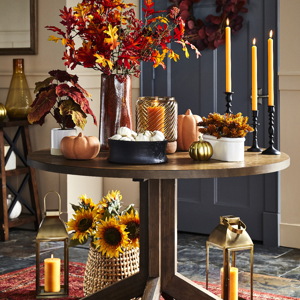 Entryway with Fall Harvest Home Décor Collection Modern