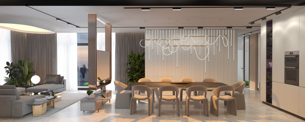 Кухня-гостиная в проекте загородного дома Mountain House