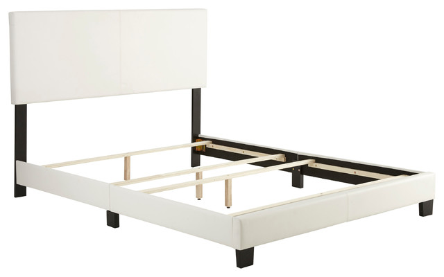 Dreams Bespoke Oliver Faux White Leather Upholstered Platform Bed, King