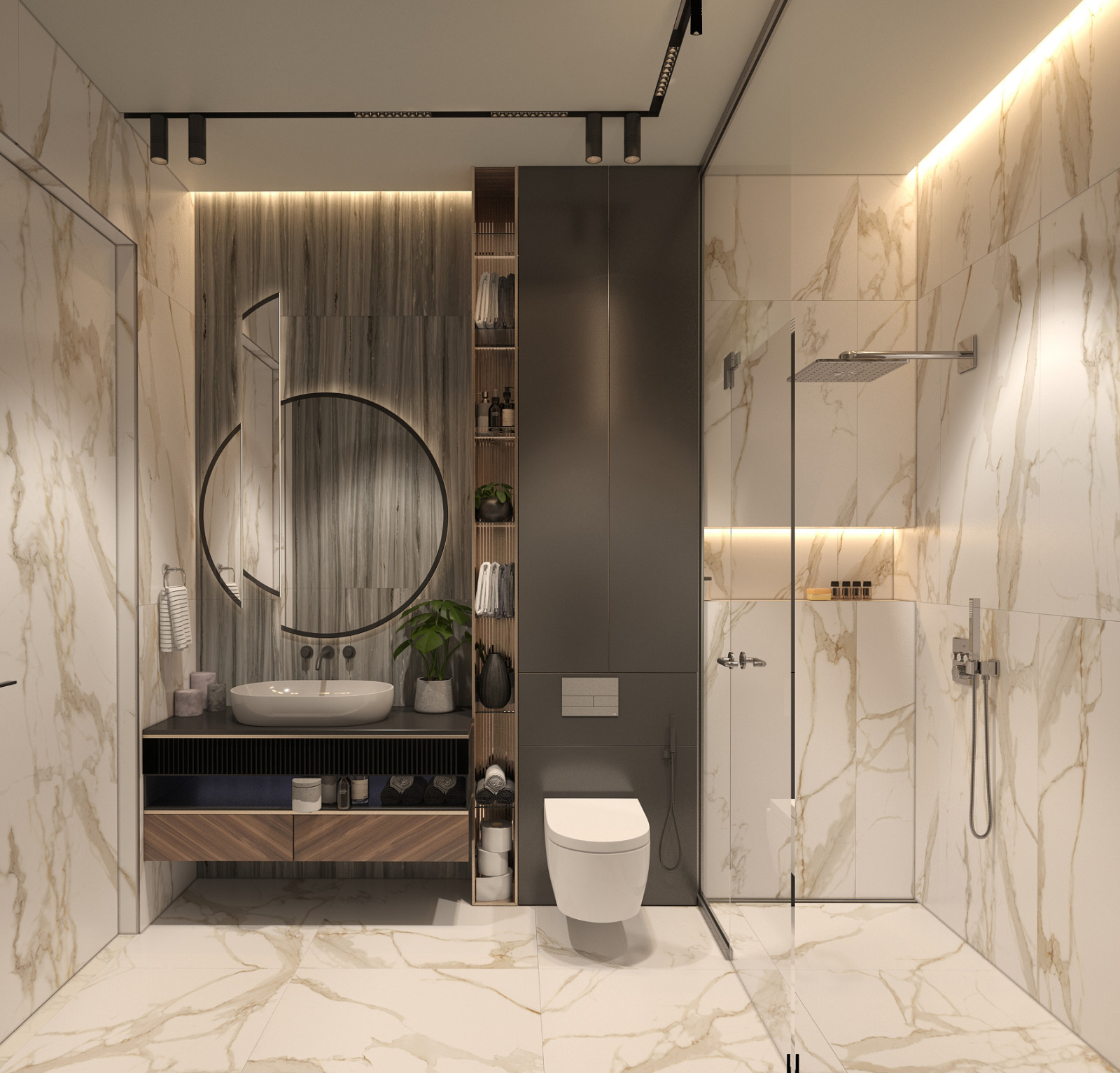 Санузел в проекте загородного дома Mountain House