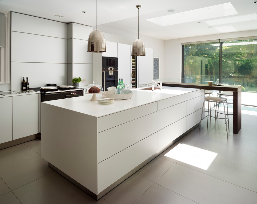 Design ideas for a contemporary kitchen in Cheshire with with island.