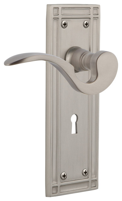 Mortise Nostalgic Warehouse Victorian Plate with Keyhole Parlor Lever Satin Nickel