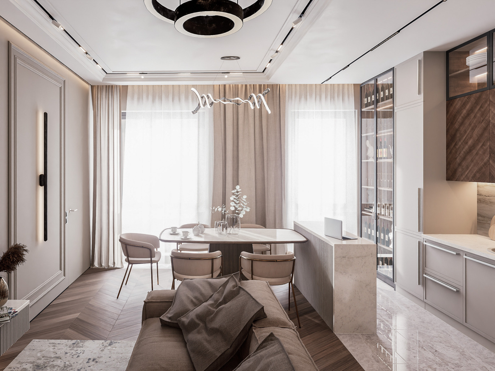 Дизайн-проект четырехкомнатной квартиры 99 м²