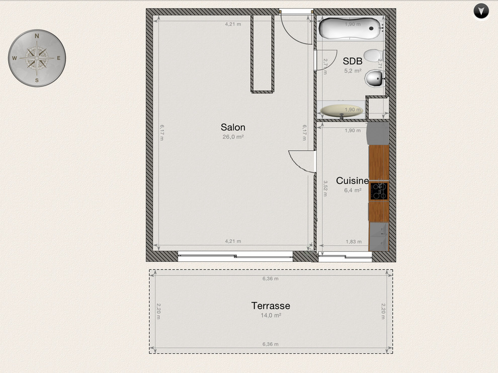 Plan de l'appartement avant intervention.