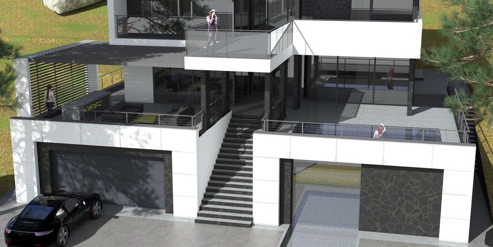 Home Crimea black and white 415 m2