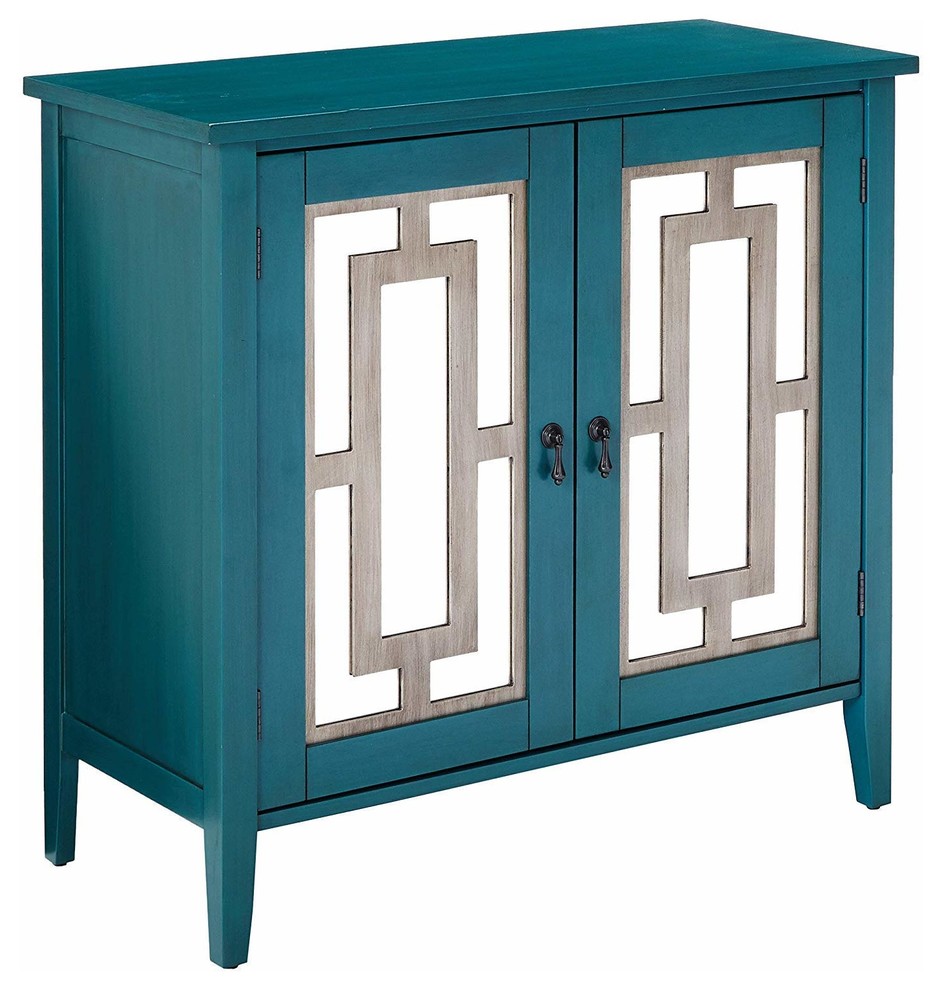 Lachlan Entryway Accent Cabinet With Adjustable Shelf, Antique Blue ...