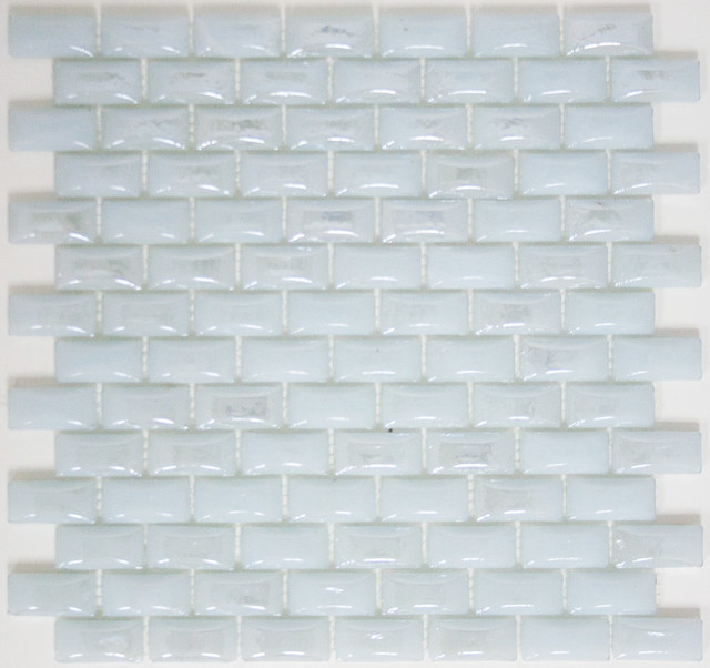 12 X12 Curved White Milk Glass Subway, Glass Subway Tile