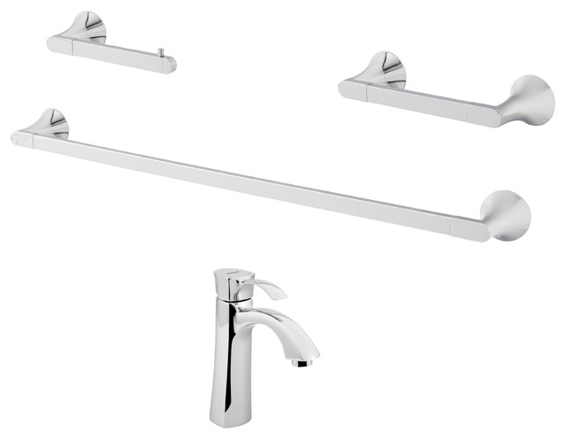 Tiber Powder Room Bundle With Single Lever Faucet and Accessories