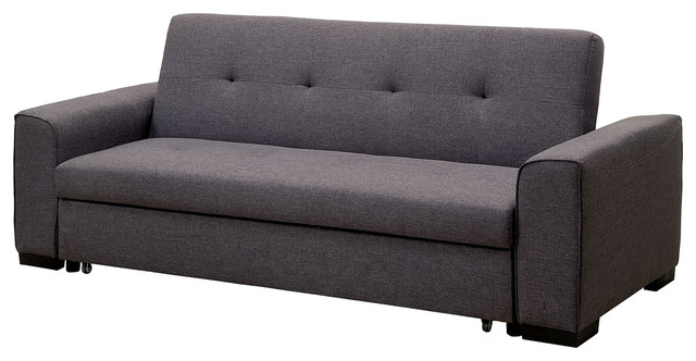 Reilly Contemporary Fabric Futon Sofa Gray