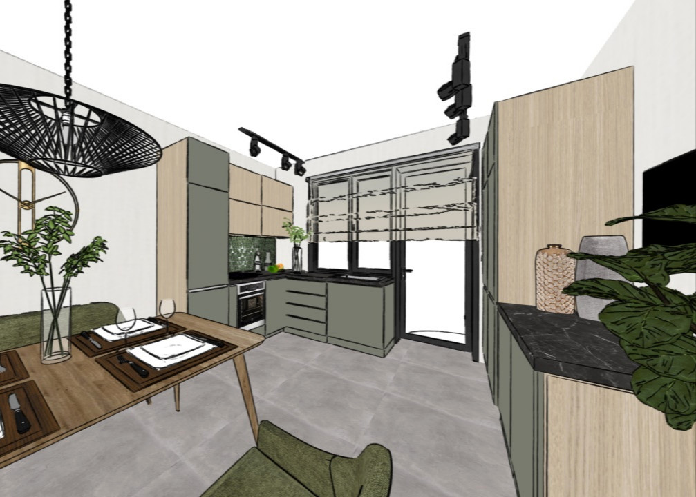 Интерьерные скетчи небольшого частного дома