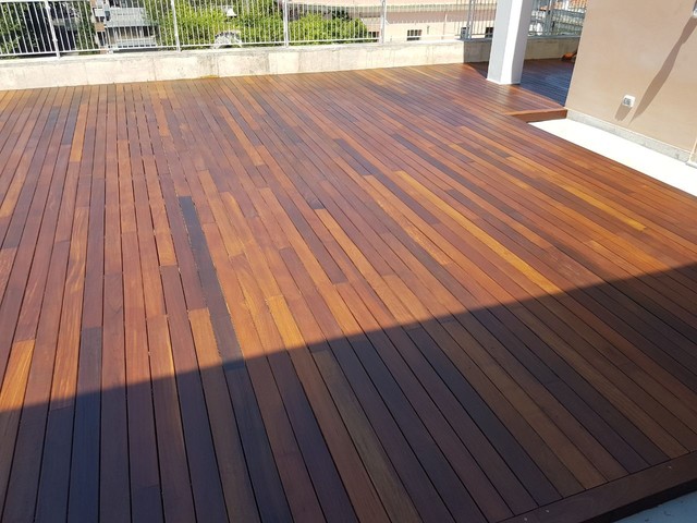 Pavimento in Legno da Esterni Ip&egrave; tabacco contemporary-deck