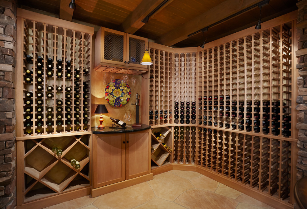 Design ideas for a mediterranean wine cellar in Phoenix.