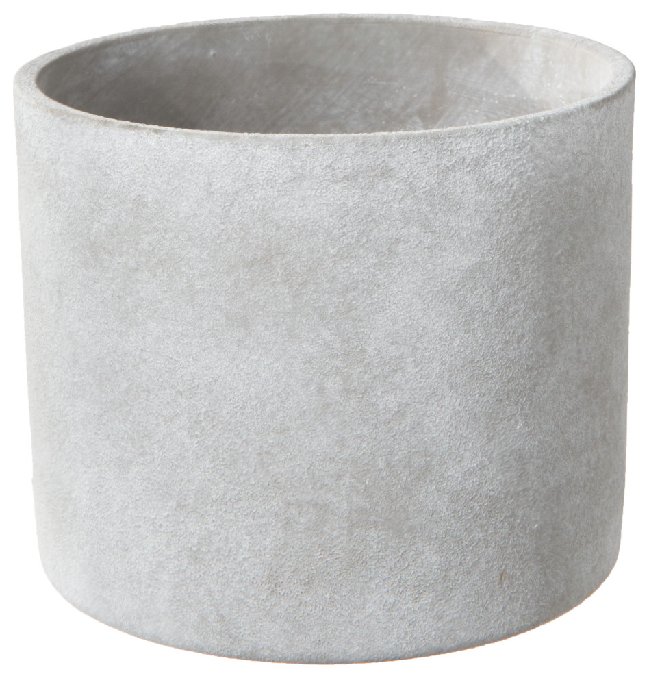 Urban Trends Cement Round Pot With Gray Finish 53866